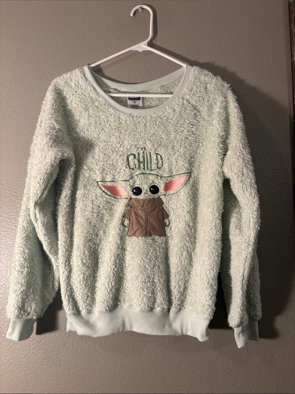 Star Wars The Child Plush Crewneck Sweater in Mint Green